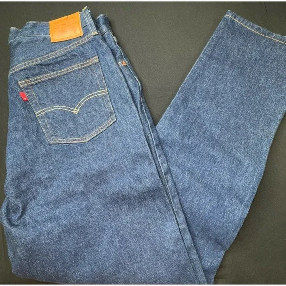 NWOT Levi's 501 Selvage Red Tab Button Fly Straight Blue Denim Jeans Sz 33x32 - Picture 11 of 16